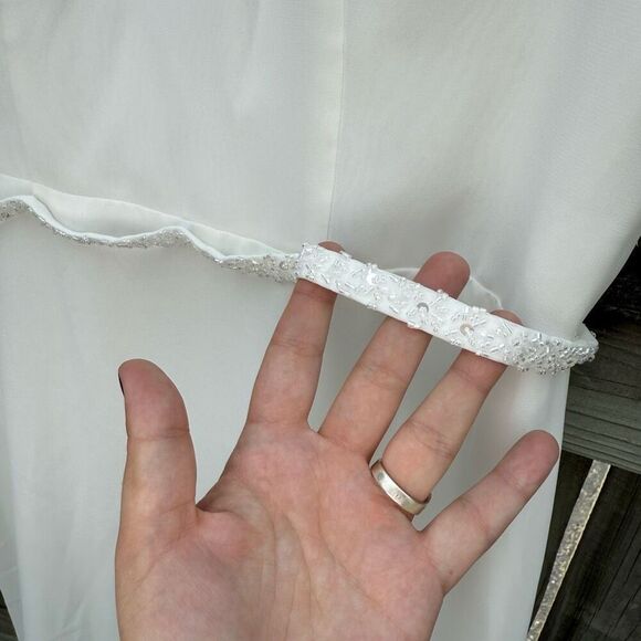 NWT Azazie Violette Diamond White Maxi Wedding Dress - Picture 5 of 8